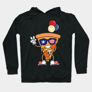 funny cool pizza of 4th of july Hoodie